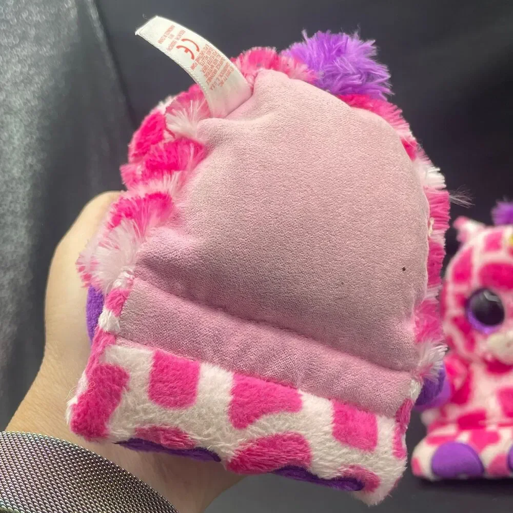 2 Ty Beanie Boos Peek-A-Boos Uni the Pink Unicorn Phone Holders Plush Twins